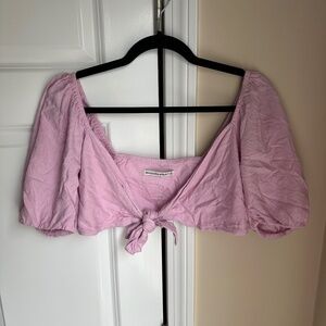 Abercrombie & Fitch Pink Tie-Front Crop Top Size S Worn Once